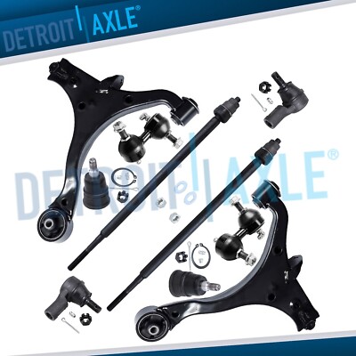 Front Lower Control Arms Sway Bars Tie Rod Ends Kit for 2003-2011 Honda Element