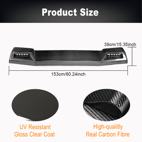 Fit For Benz W463 G500 G65 63 Real Carbon Front Roof Spoiler Wing LED Light - Picture 7 of 12