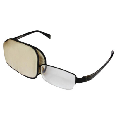 Kids & Adults Glasses Silk Eye Mask Strabismus Orthoptic Eye Patches(Champagne)