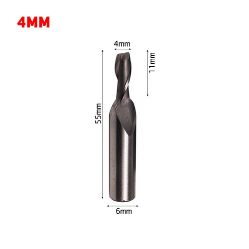 1 pièce x HSS 2 flûtes 4 mm tige droite extrémité fraise routeur embout fraise outil de coupe
