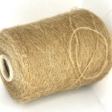 Camel Beige ALPACA WOOL FLUFFY Yarn on Cone LACE WEIGHT USA TARIFF FREE