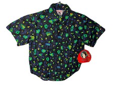 NOS Vintage 80s 90s Cherokee Deadstock Shirt Abstract Neon Allover Skate Surf