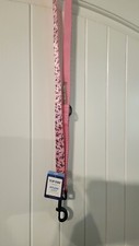Top Paw Pink Nylon Dog Leash NWT 1" x 4 Foot - Black Bows