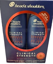 2 Pack Clinical Strength Dandruff Defense Shampoo Dry Scalp Rescue 13.5 fl oz