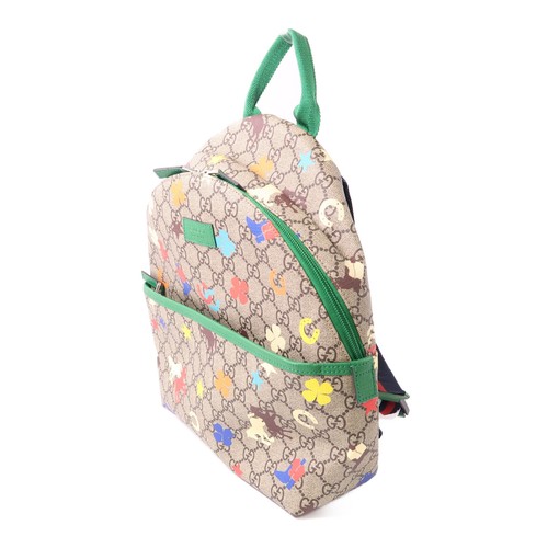 GUCCI GG Backpack 271327 Coated Canvas Brown Green - Picture 3 of 14