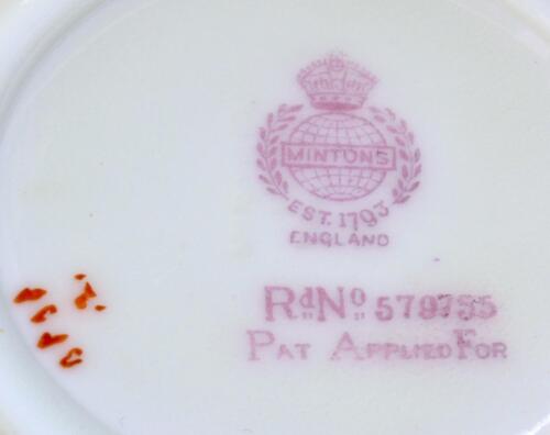 Antik MINTON England türkisblau PERSISCHE ROSE Set Tasse & Untertasse Pat #579755 - Bild 5 von 5