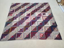 Vintage/antique, 75" x 75" "Log Cabin" style quilt