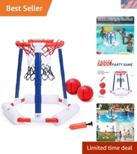 Portable Floating Basketball Hoop with High-Quality Balls - Family Pool Games