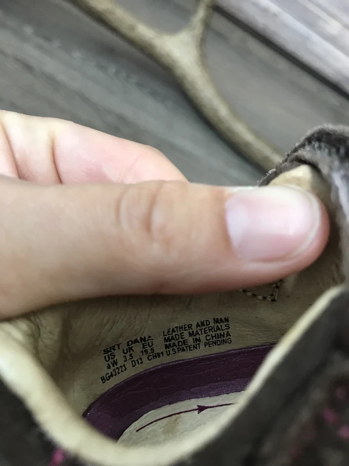 STRIDE RITE DANA Brown Pink SEQUIN shoes mary janes Girl Sz 4 W Flower Butterfly - Image 4 of 4