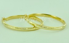 14k Solid Yellow Gold Diamond Cut hoop earring 2.90 gram 1 1/4 inch 5543 h3jewe