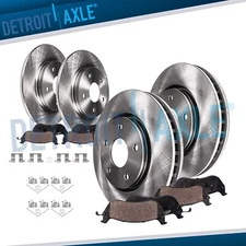 Front & Rear Brake Rotors + Ceramic Brake Pads for 2008 - 2014 Toyota Highlander