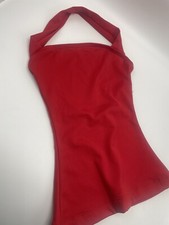Capezio womens halter top lined red new XS 2-4 Team Basics