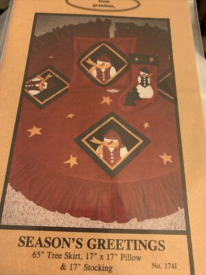 Goodies From Grandma Seasons Greetings Tree Skirt Pillow Stocking Patterns