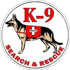 K-9 Search Rescue Reflective Decal Sticker Canine Police SAR EMS ERT Tracking