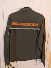 US Marine Corps USMC Green Tracksuit Full Zip Jacket Small Regular Made in USA