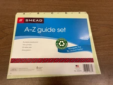 Smead Alphabetic Top Tab Indexed File Guide Set, 1/5-Cut Top Tab, A to Z, 8.5x11