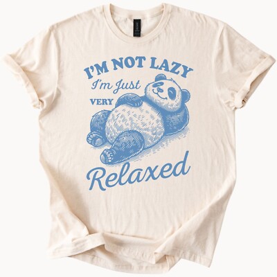 Relaxed Panda Graphic Tee Cute Lazy Bear Shirt for Chill Vibes and Comfort