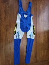 Reartu Large (5/50/L) Cycling Bibtights Fleece Thermal Blue White Italy