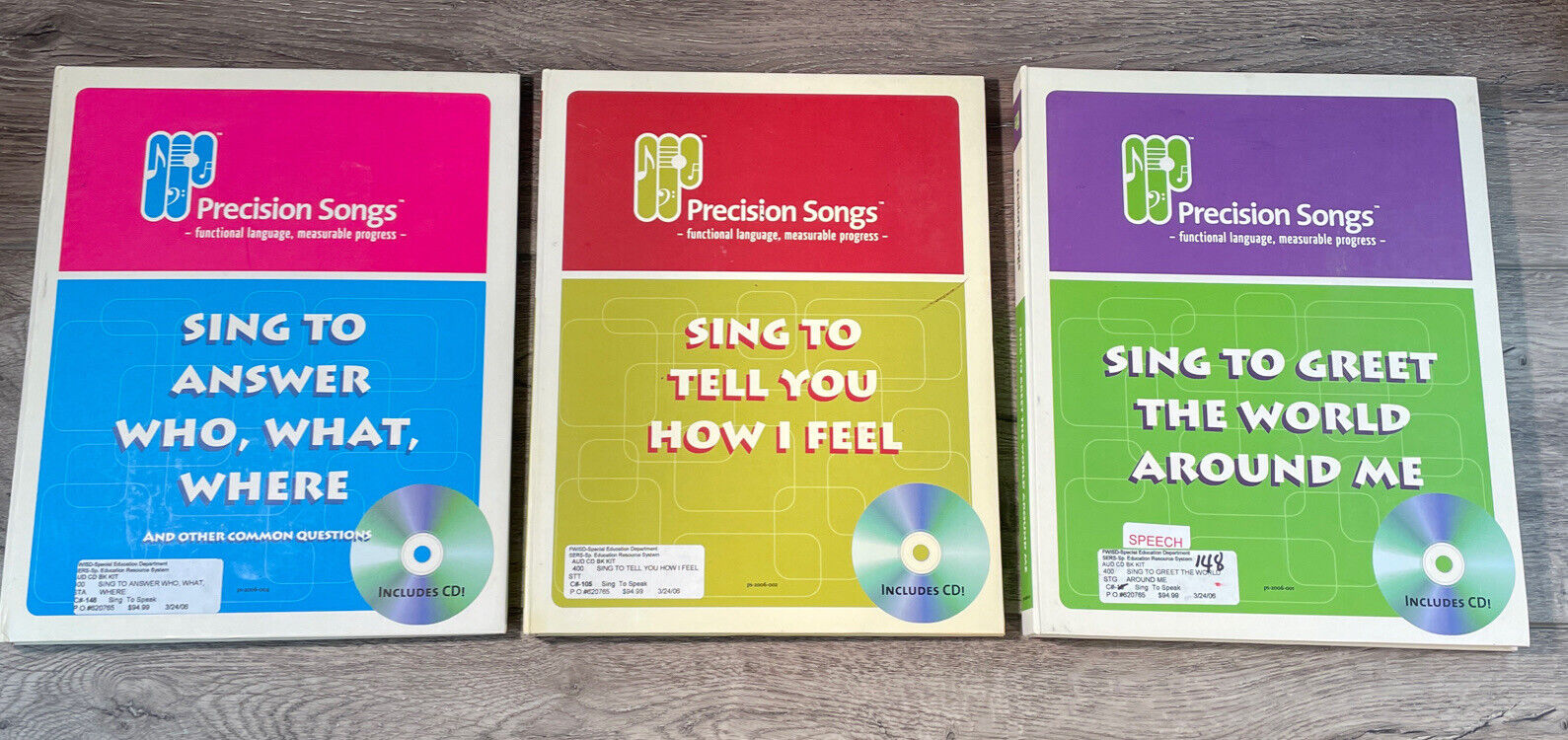 Lot 3X Special Needs Instruction Books: Speech, Feel, Answer Books &Amp; Audio Cds