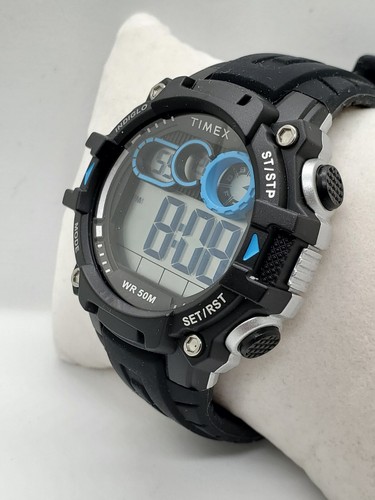 Timex Men's Big Digit DGTL 48mm Watch, black /blue TW5M27300 - 第 7/24 張圖片