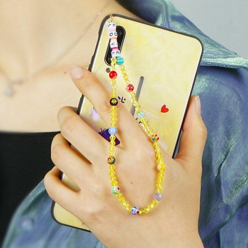 Lot de 4 lots perles acryliques colorées téléphone portable porte-bracelet chaîne - Photo 5 sur 12
