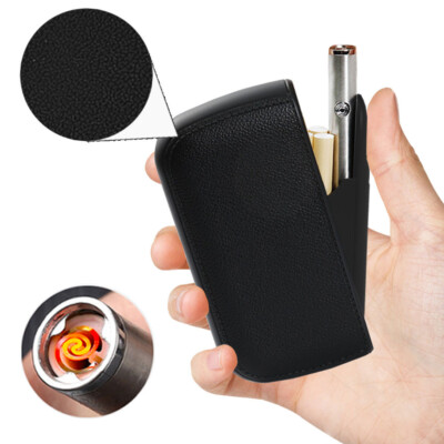 waterproof cigarette case with lighter Cigarette Case With Lighter Flameless Tobacco Box Holder Waterproof  Rechargeable