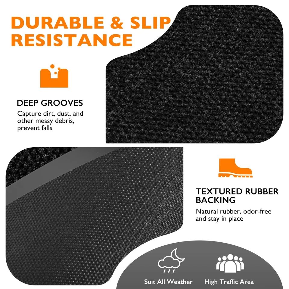 Commercial Entrance Door Mat Heavy Duty Floor Mats Industrial Non Slip Rug Black - Image 4 of 4