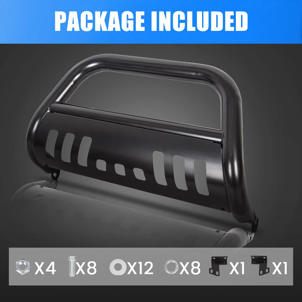 For 05-21 Nissan Frontier Pathfinder Black 3" Bull Bar Push Bumper Grille Guard Foto 4 de 4