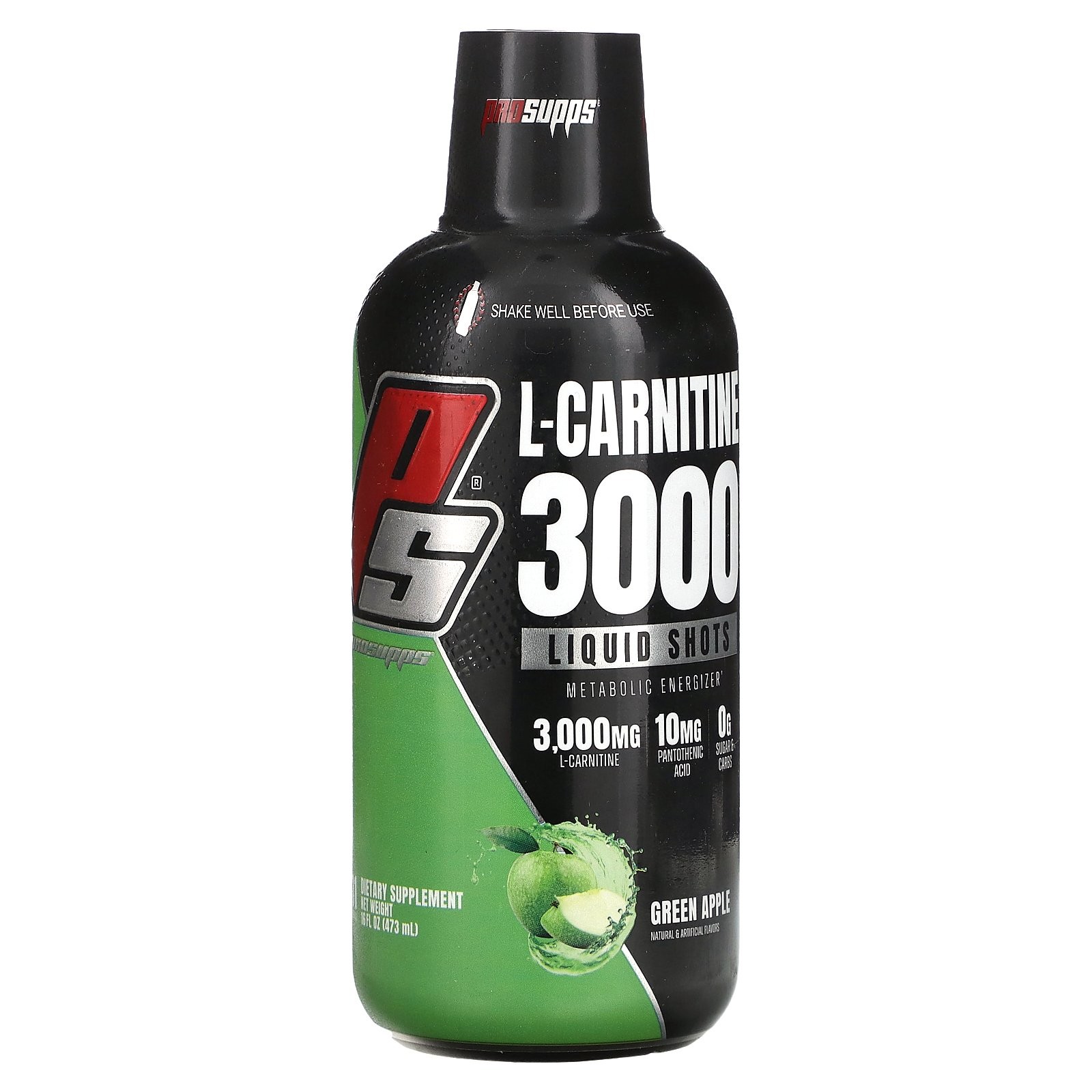 L-Carnitine 3000 Liquid Shots зеленое яблоко 16 жидких унций 473 мл 5790₽
