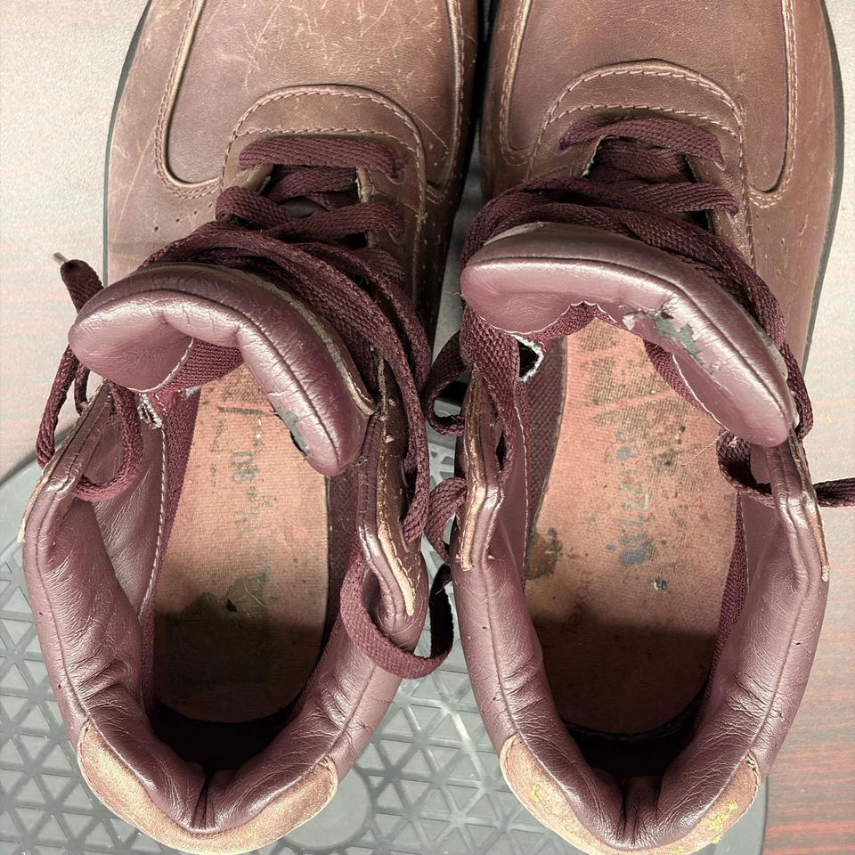 Nike ACG Botas de Cuero para Hombres 8 Borgoña Medio Top Trail Senderismo Y2K De Colección Foto 3 de 4