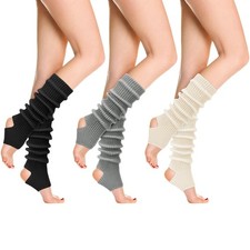 Women Ballet Leg Warmers 80s Cable Knit Long Extra Soft Socks Yoga Dance