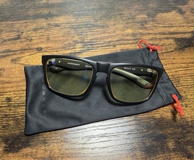GUNNAR Intercept Onyx Blue Light Blocking Glasses Black Square Frame Yellow Lens