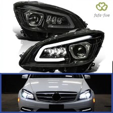 Pair Full Led Headlights For 2008-2010 Benz W204 C-class C300 C350 Upgrade Lamps