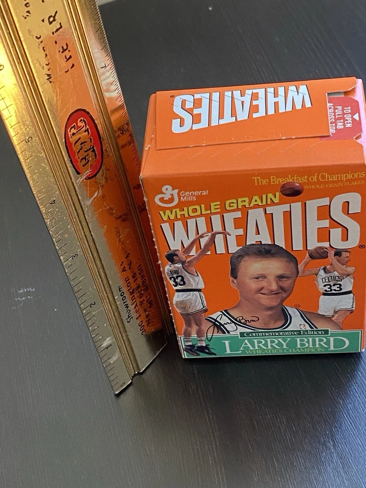 Larry Bird пшеничные хлопья коробка мини памятное издание 1993 нераспечатанный винтажный - Изображение 4 из 4