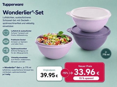Wonderlier Set. 3x 775ml. Tupperware Neu