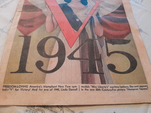 WW2 Manifesto USA 🇺🇸 Victory Originale Cartoncino Propaganda Us Army 1944 - Foto 3 di 3