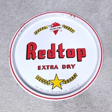 Rare Vintage Redtop Extra Dry Brewing Beer Advertising Tray Metal Red Top