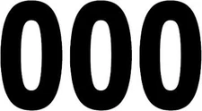 Factory Effex Pro Numbers 7in. - No. 0 - Black - 02-4340