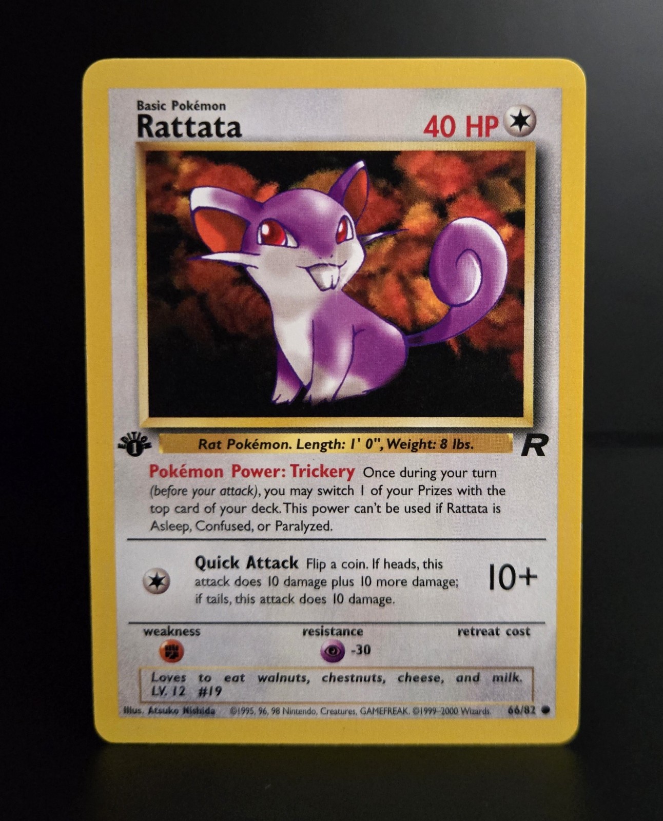 Pokémon TCG - RATTATA - 1ST EDITION - 66/82 - TEAM ROCKET (2000) - WOTC - LP/NM