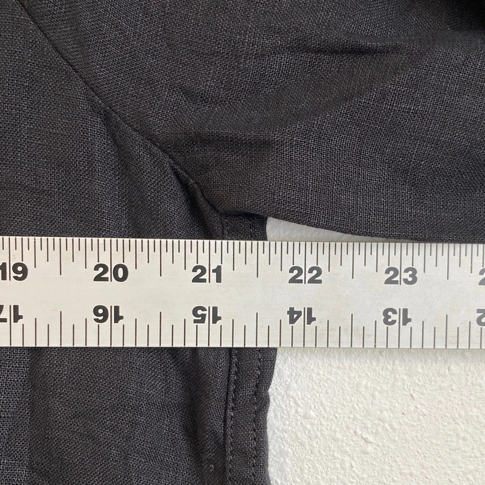 J. Vestido Cabana Feminino Crew em Linho Preto Pequeno Grande - Imagem 3 de 4