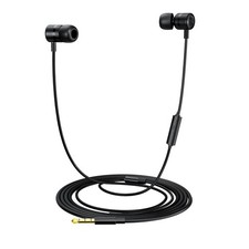Comfortable Wired Earbuds with Noise Isolation & Lightweight Design - Black