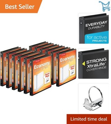 Economy 3 Ring Binders 1/2 Inch Capacity Black View Presentation Office School