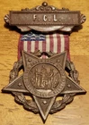 Antique Vintage FCL Grand Army of the Republic GAR Membership Medal Flag Ribbon