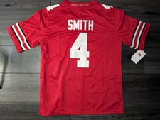 🚨 Jeremiah Smith #4 Ohio State Buckeyes Stitched Football  Scarlet Red Jersey 