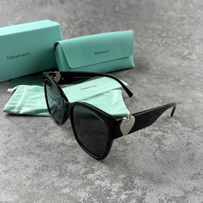 New In Box - Tiffany Black Square Sunglasses Elegant Women's Shades