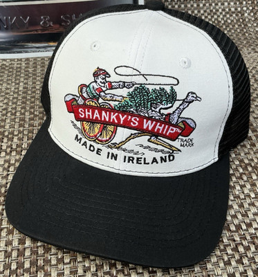 Shanky s Whip Ireland Black Irish Whiskey Logo Hat Cap Mesh