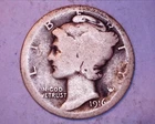 1916-S  Mercury Head Silver Dime ~ **217-5