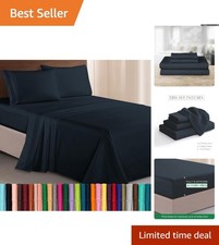 Elegant Comfort 1500 Thread Count 4-Piece King Sheet Set - Fade Resistant  Soft