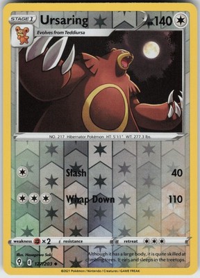 PO-06 Reverse Holo Ursaring 127/203 Uncommon SWSH07: Evolving Skies