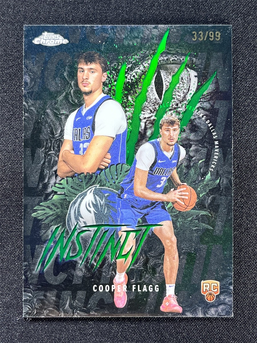 2025-26 Topps Chrome Cooper Flagg #INS-11 Green Refractor Rookie RC Instinct /99